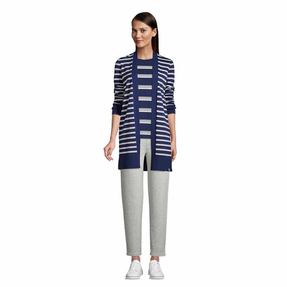 lands end ⚓️long striped cardigan size L